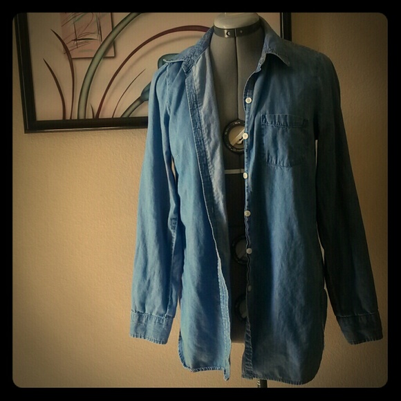 Denim button down