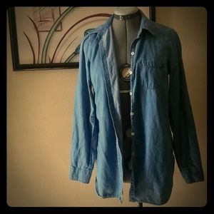 Denim button down