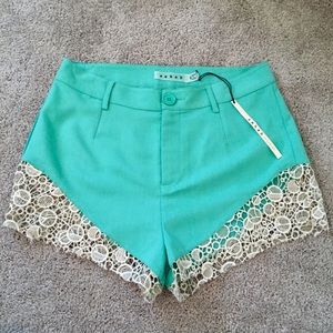 NWT LuLu's Mint Green Lacy Legs Shorts NWT LuLu's Mint Green Lacy Legs Shorts
