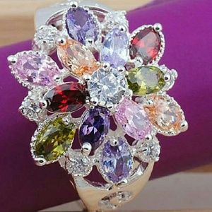 Multicolored topaz and sterling siler