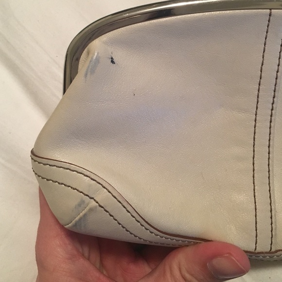 White leather Coach wristlet - Picture 2 of 3