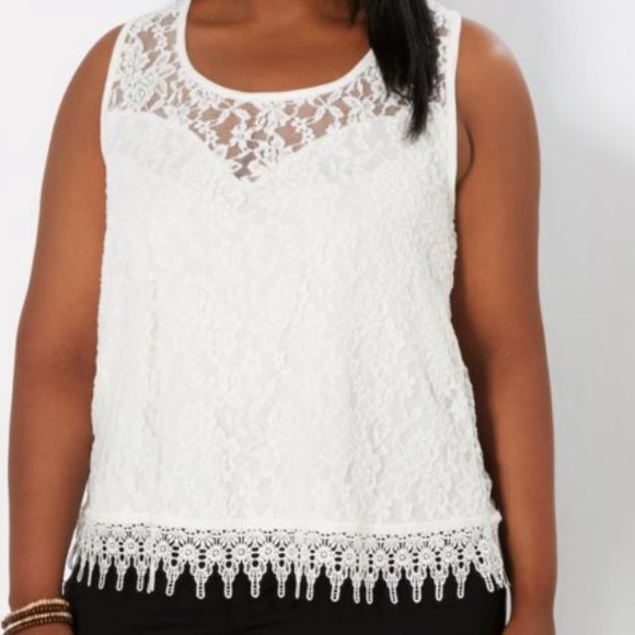 Plus Ivory Lace Skimmer Tank - Picture 2 of 3