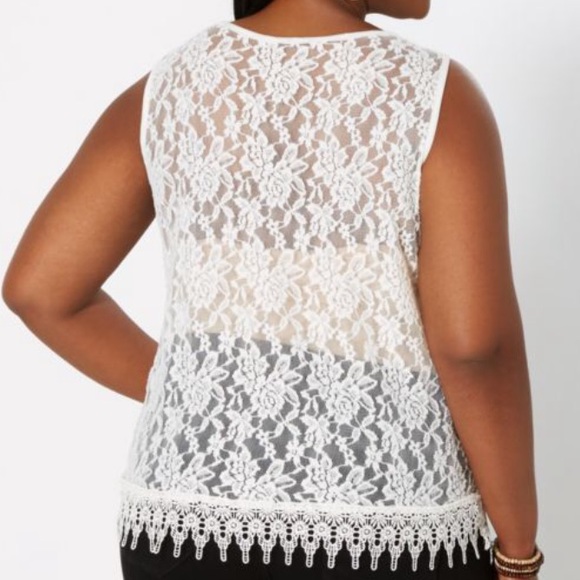 Plus Ivory Lace Skimmer Tank - Picture 3 of 3