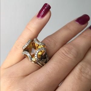 John Hardy Citrine Diamond classic chain ring