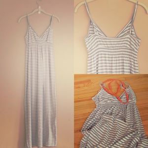 Old Navy grey stripe maxi dress