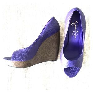 Jessica Simpson peep-toe wedges