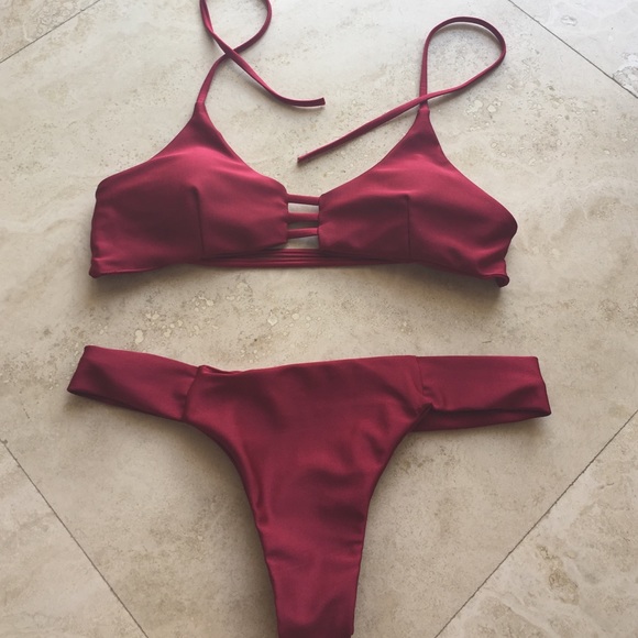 NWOT Maroon Bikini Set
