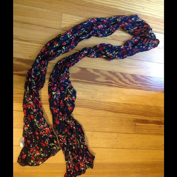 Navy with red and yellow, green and white scarf - Picture 2 of 3