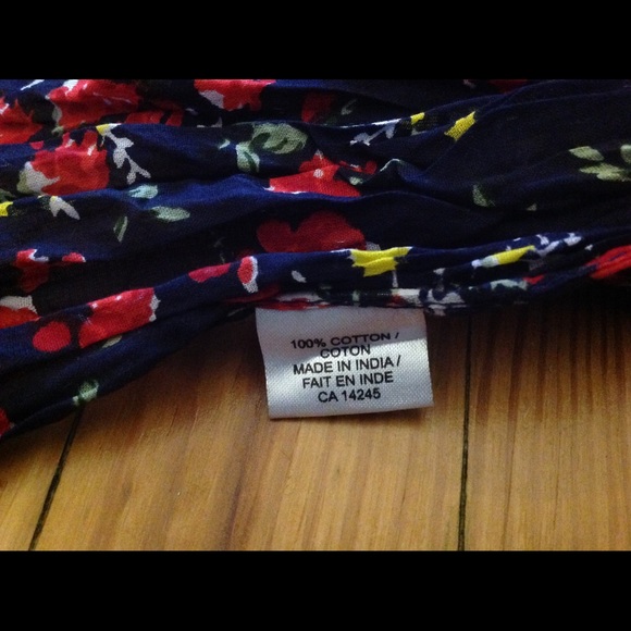 Navy with red and yellow, green and white scarf - Picture 3 of 3