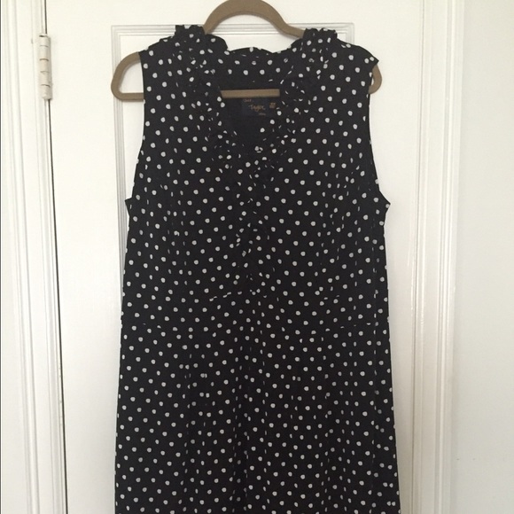 16W black and white polka dot dress by Just Taylor
