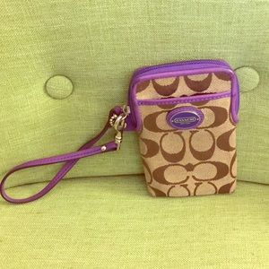 Coach wristlet with purple accents 💜