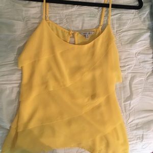 yellow chiffon tank