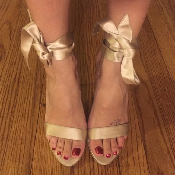 satin wrap heels