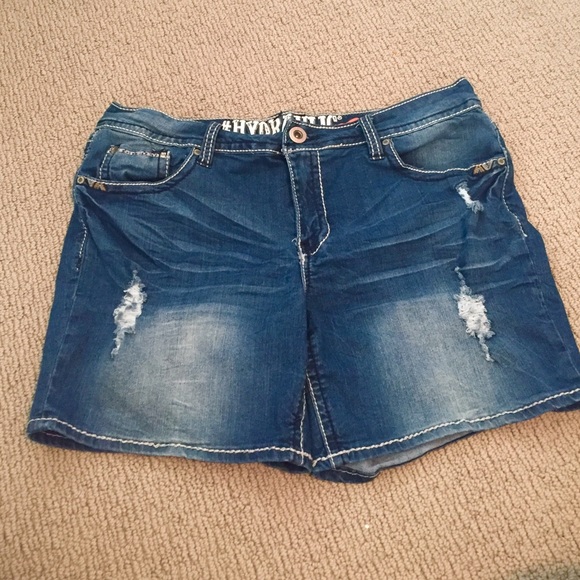 Ripped Denim Shorts