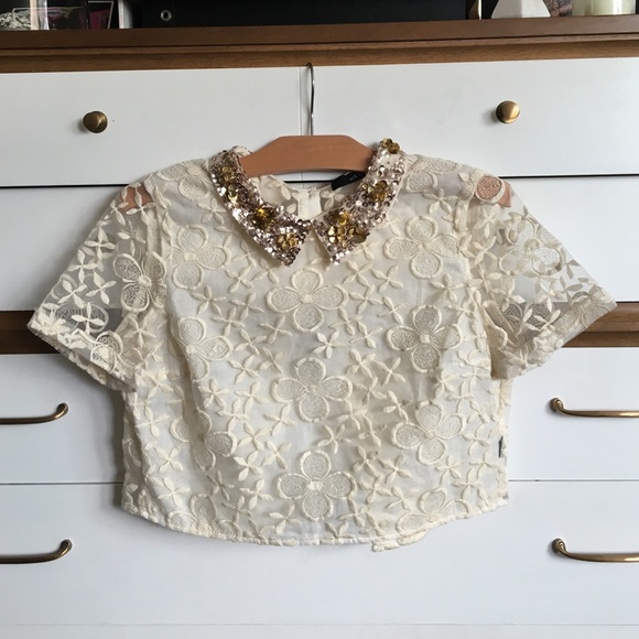 Ark & Co cropped embellished top