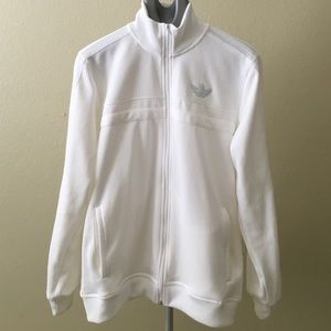 Men's Adidas White Jacket with zipper