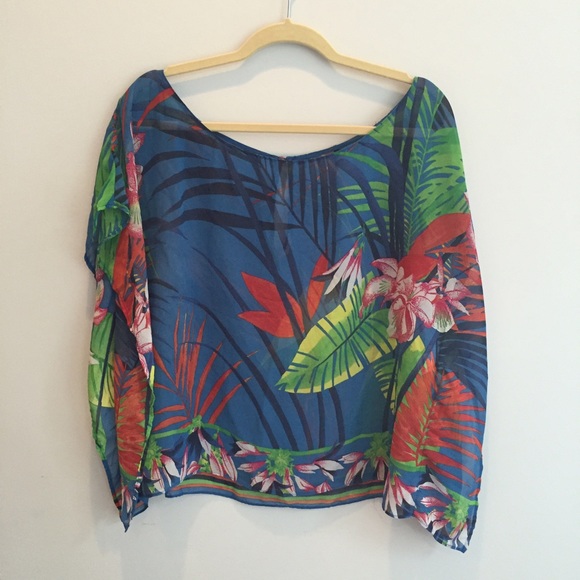 Zara Sheer Resort Style Blouse - Medium
