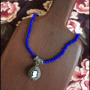 Antique Cameo & Glass Beaded Necklace