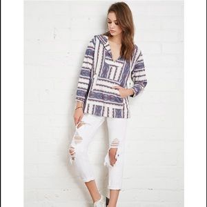 Forever 21 Tribal Hoodie Poncho Jacket