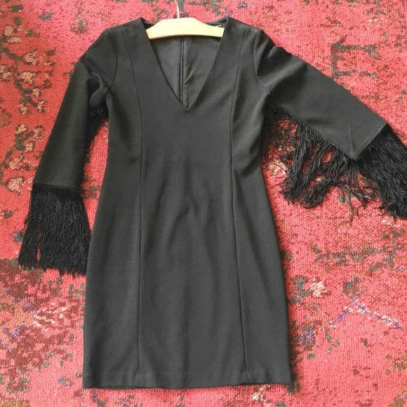 Zara fringe sleeve short dress