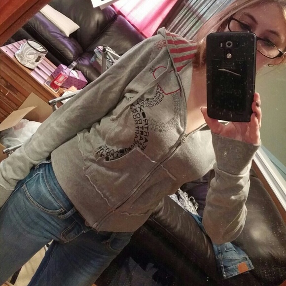 Gray zip sweatshirt