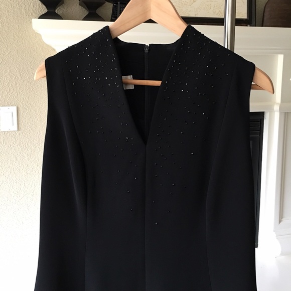 Jones New York black dress with black rhinestones.