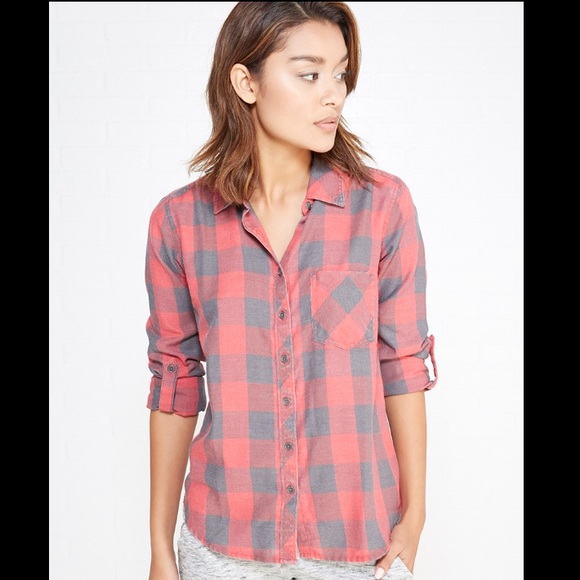 Wet Seal Plaid Button Down Shirt