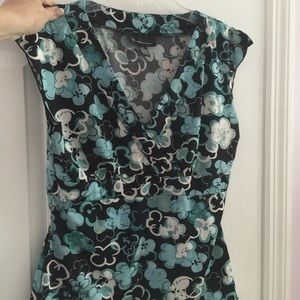 Cute blue, black, white blouse