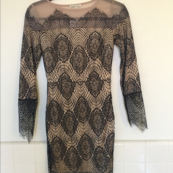 Black & nude lace dress