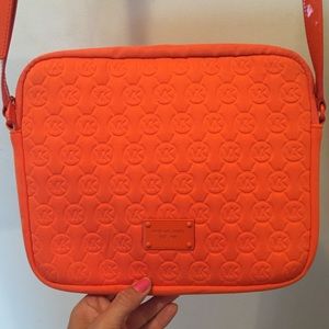 EUC Michael Kors Orange Neoprene Tablet Crossbody