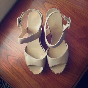 J. Crew nude wedge / platform / sandal