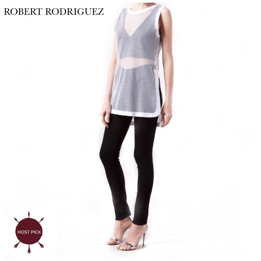 🎉 ROBERT RODRIGUEZ WHITE MESH  WORKOUT TOP - Picture 2 of 8