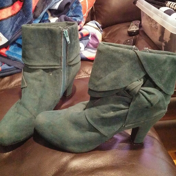 Green ankle heels