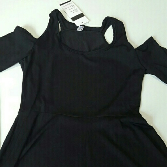 Black Cold Shoulder Dress - Picture 3 of 4