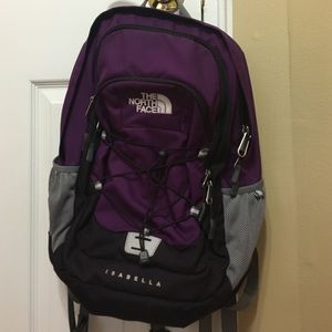 Purple North Face Back Pack