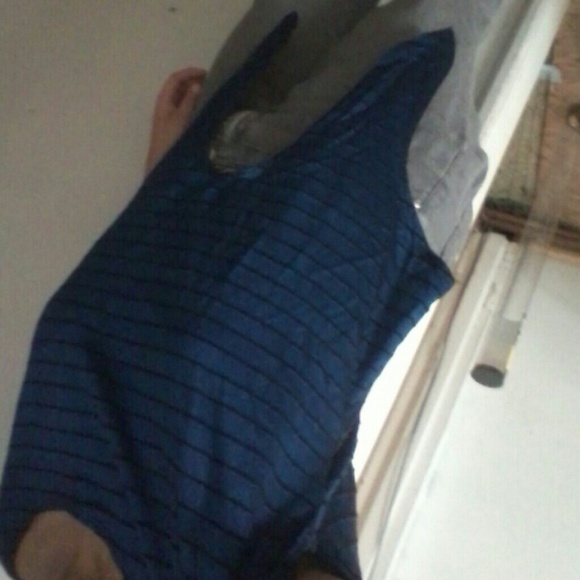 A blue and black striped shirt