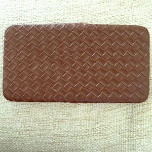 Brown Leather Lattice Wallet
