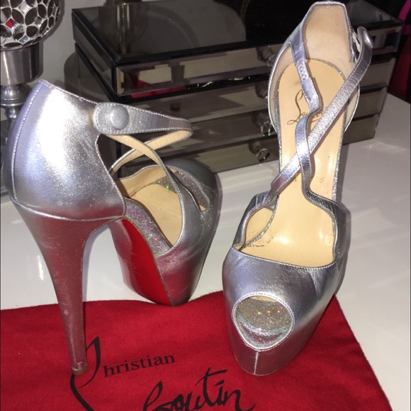 Christian louboutin exagona silver 36.5