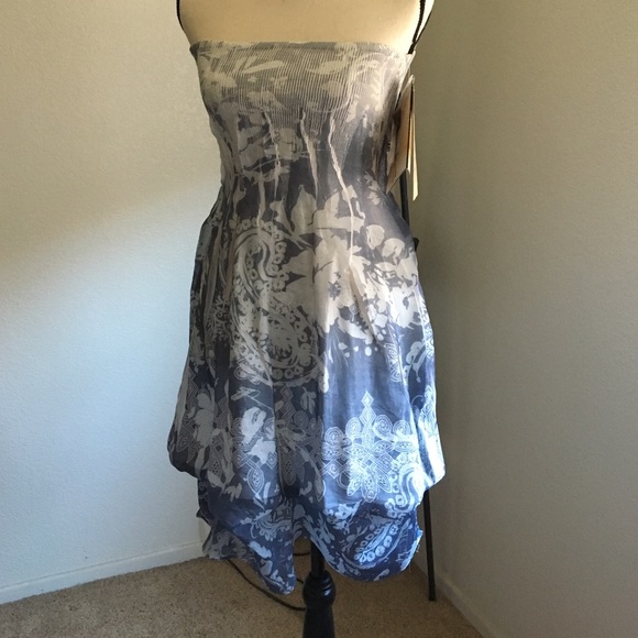 Lapis Tube Top Dress or Skirt - White/Gray