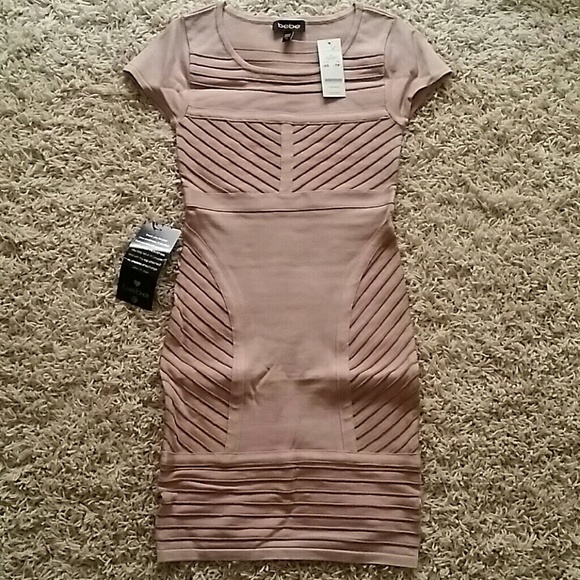 Strappy nude pinkish bandage dress