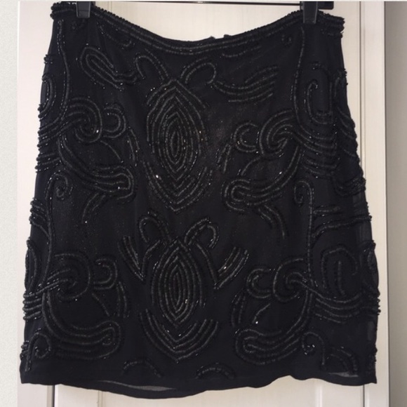 Yumi Kim black beaded mini skirt NWT