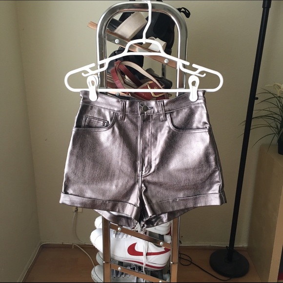 American Apparel Lame Denim High Waisted Short