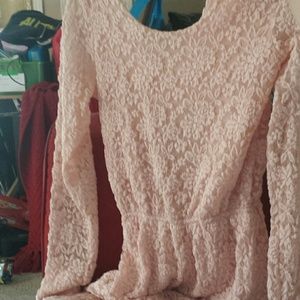 Pink lace romper not a dress
