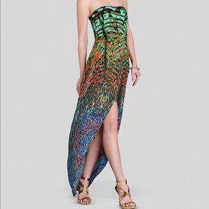 BCBG  Jesse Strapless Print Tulip Hem
