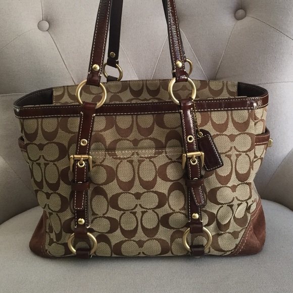 COACH signature print handbag