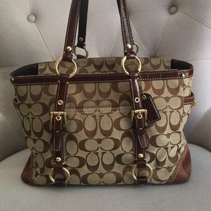 COACH signature print handbag