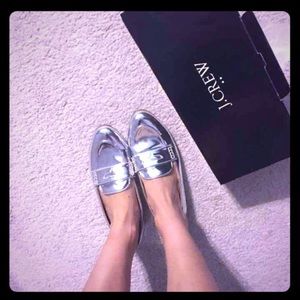 JCrew metallic loafers