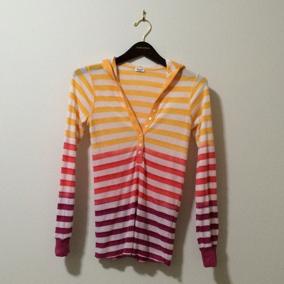 Splendid Ombre Striped Hoodie