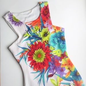 Vibrant Floral Bodycon Dress