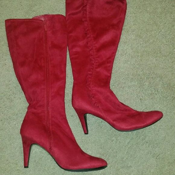 Red Fabric Boots